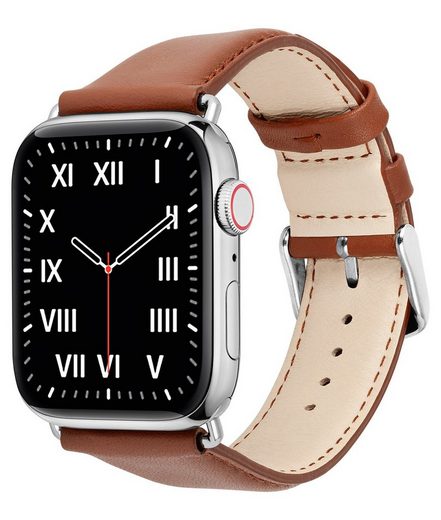 WIIUKA Smartwatch-Armband tiime Armband Leder für die Apple Watch 1-8, SE, Ultra Lederarmband Handgefertigt - Deutsches Leder, Premium Qualität mehr Großer Ausverkauf