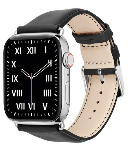 WIIUKA Smartwatch-Armband tiime Armband Leder für die Apple Watch 1-8, SE, Ultra Lederarmband Handgefertigt - Deutsches Leder, Premium Qualität mehr Großer Ausverkauf