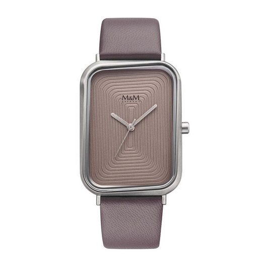 M&M Quarzuhr Armbanduhr Damen Leder Dancing Square (1-tlg), Analoguhr eckig mit Lederarmband, Designer Uhr, deutsche Manufaktur, inkl. edles Etui mehr Neueste Mode