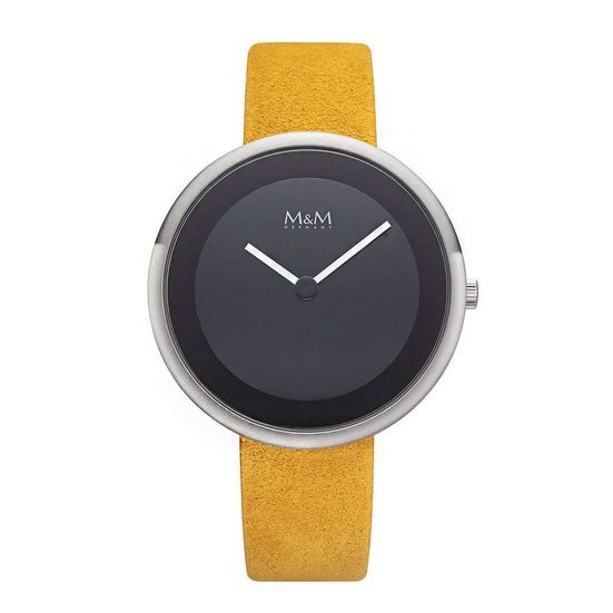 M&M Quarzuhr Armbanduhr Damen Leder Big Time (1-tlg), Analoguhr rund mit Lederarmband, Designer Uhr, deutsche Manufaktur, inkl. edles Etui mehr Saisonale Angebote