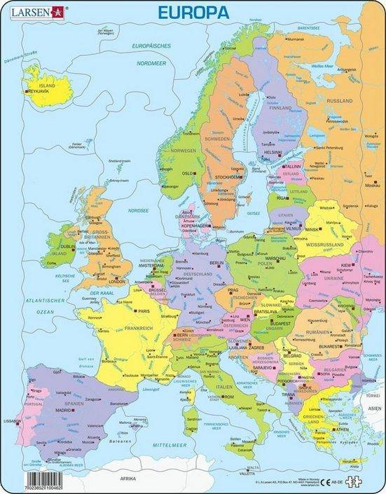 MEDIA VERLAG Puzzle Europa (politisch) (Kinderpuzzle) 49 Puzzleteile mehr Bis zu 50% Rabatt