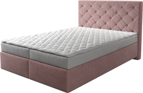 DELIFE Boxspringbett Dream-Great Mikrofaser Grau 120x200 cm mit Matratze und Topper mehr Kostenloser Versand international