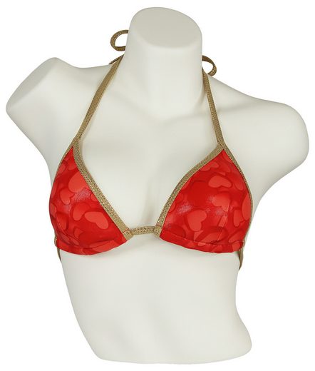 MISS BEACH Triangel-Bikini-Top wattiert Glanz-Optik mit Herz-Print, Vorgeformtes Bikini-Oberteil mehr 2025