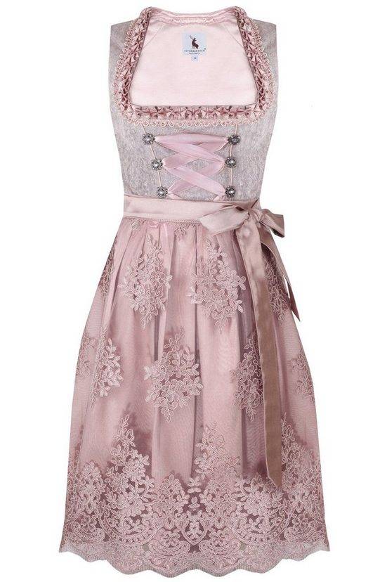 ALPENMÄRCHEN Dirndl Midi Dirndl Rosenblatt - ALM520 mehr Meist gekauft