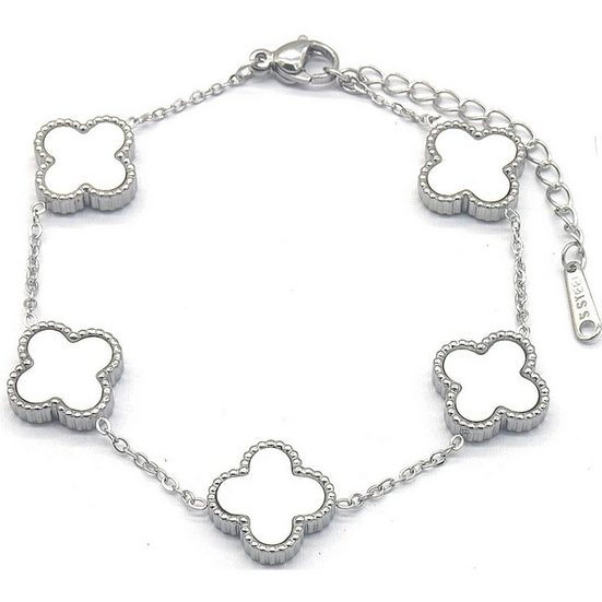 KARMA Silberarmband Damenarmband silber Perlmuteinlage in weiß Silberarmband Damen Damenschmuck mehr Saisonale Angebote