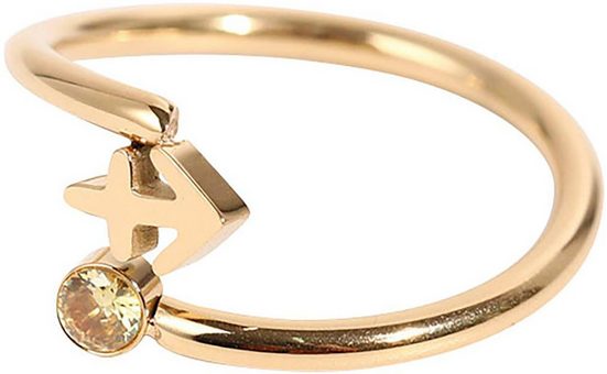 FIRETTI Fingerring Schmuck Geschenk Damenring Sternzeichen Made in Germany - mit Zirkonia (synth) mehr Zeitbegrenzte Promotion