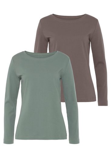 VIVANCE Langarmshirt (Packung, 2-tlg) aus besonders weicher und fester Baumwolle mehr zollfrei