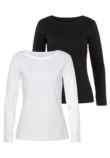 VIVANCE Langarmshirt (Packung, 2-tlg) aus besonders weicher und fester Baumwolle mehr Rabatte dieses Monats