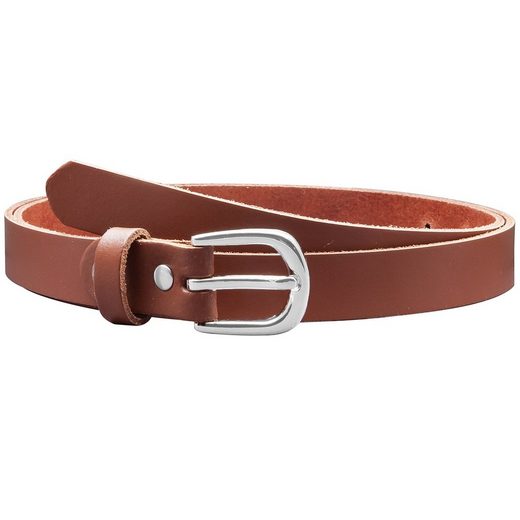 COLOGNEBELT Ledergürtel A8-SL Ledergürtel in Rot - 2 cm Breit - mit silberner abgerundeter Gürtelschließe - modern, leger, klassisch mehr Günstig kaufen