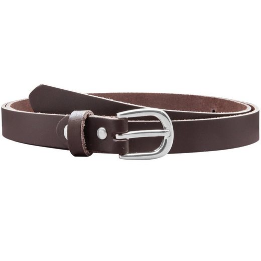 COLOGNEBELT Ledergürtel A8-SL Ledergürtel in Rot - 2 cm Breit - mit silberner abgerundeter Gürtelschließe - modern, leger, klassisch mehr Versandkostenfrei