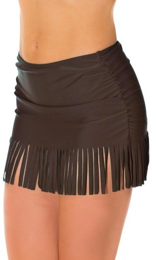 AQUARTI Bikini-Hose Aquarti Damen Bikinihose mit Rock Seitliche Raffung mehr Kauf eins, bekomm eins gratis