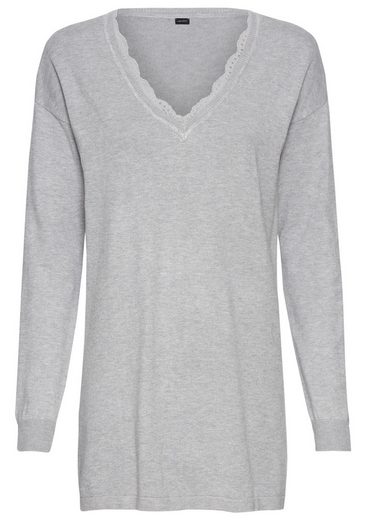 LAURA SCOTT Strickpullover mit Spitzen am Ausschnitt mehr Großer Ausverkauf