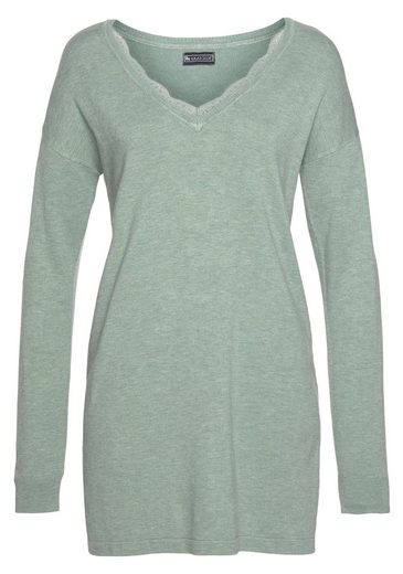 LAURA SCOTT Strickpullover mit Spitzen am Ausschnitt mehr Großer Ausverkauf