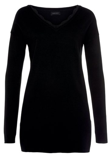 LAURA SCOTT Strickpullover mit Spitzen am Ausschnitt mehr Großer Ausverkauf