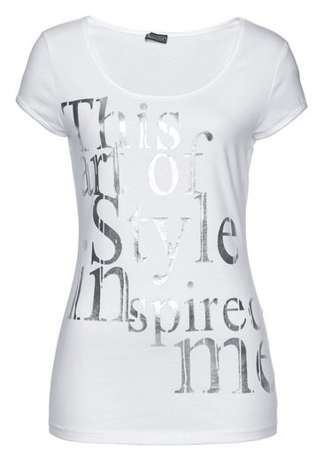 LAURA SCOTT Rundhalsshirt mit Folienprint mehr Preisnachlass