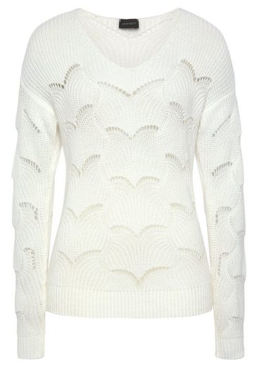 LAURA SCOTT V-Ausschnitt-Pullover mit modischem Strickmuster - NEUE FARBEN mehr Zeitlich begrenztes Angebot