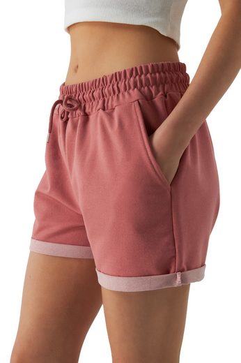 SMITH & SOLO Sweatshorts Kurze Hose Damen Shorts (1-tlg) Lycra, Baumwolle, umschlagene Beinsaum mehr Neuheiten