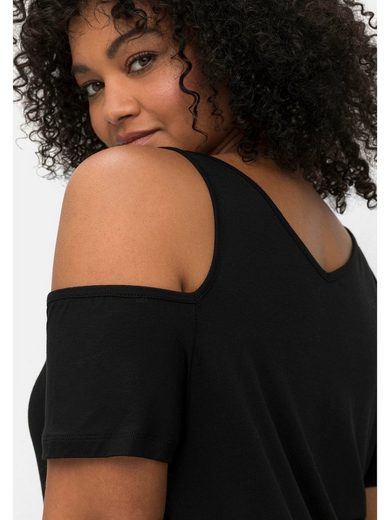 SHEEGO T-Shirt Große Größen mit V-Ausschnitt, im schulterfreien Look mehr Neueste Stile