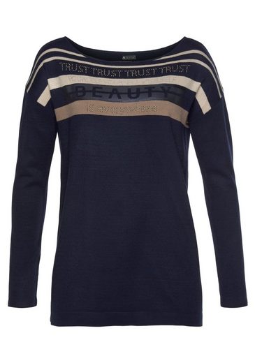 LAURA SCOTT Strickpullover in Streifen-Design mit Glitzersteinen mehr Rabatte dieses Monats