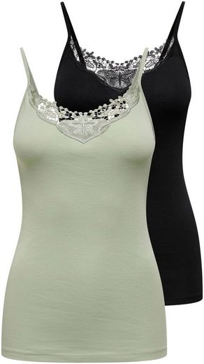 ONLY Spitzentop ONLKIRA LACE SINGLET 2PACK NOOS 2er-Pack mehr Schlussverkauf