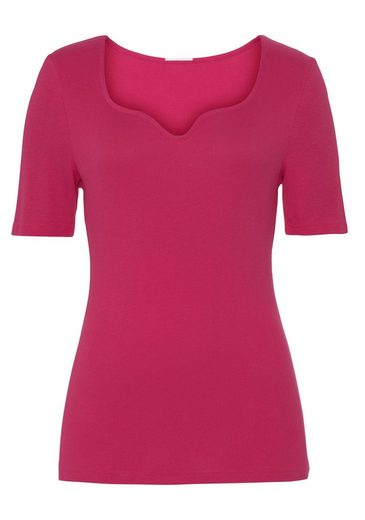 VIVANCE T-Shirt (1-tlg) mit herzförmigen Dekolleté mehr Fabrikverkauf