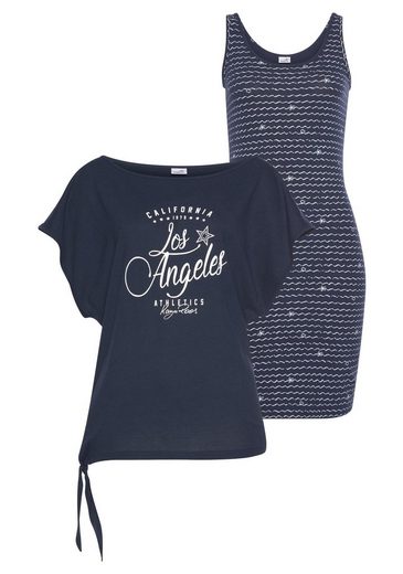 KANGAROOS Jerseykleid (2-tlg) im Set mit oversize Shirt zum Knoten mehr Weihnachtsangebot