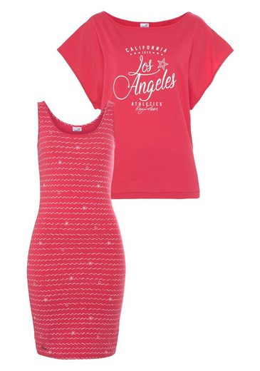 KANGAROOS Jerseykleid (2-tlg) im Set mit oversize Shirt zum Knoten mehr Weihnachtsangebot