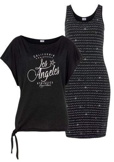 KANGAROOS Jerseykleid (2-tlg) im Set mit oversize Shirt zum Knoten mehr Weihnachtsangebot