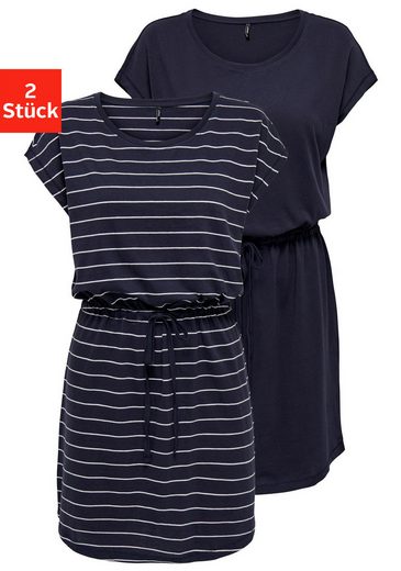ONLY Shirtkleid ONLMAY LIFE S/S DRESS 2 PACK CS JRS (2er-Pack) flexibel taillierbar für individuelle Passform mehr Exklusive Angebote