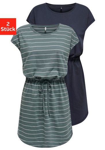 ONLY Shirtkleid ONLMAY LIFE S/S DRESS 2 PACK CS JRS (2er-Pack) flexibel taillierbar für individuelle Passform mehr Exklusive Angebote