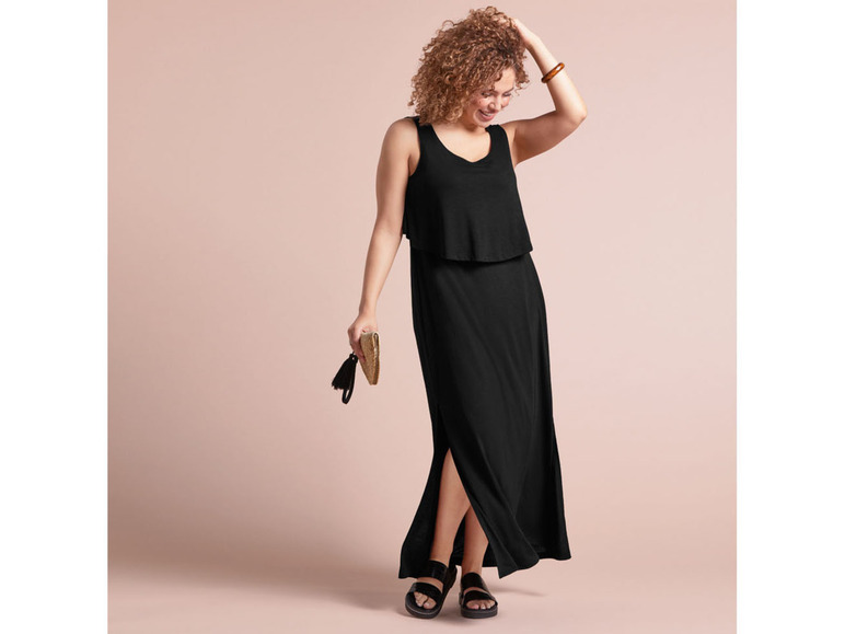 esmara® Damen Maxikleid mit langen Seitenschlitzen Super Rabatt