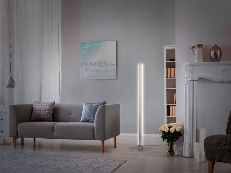 LIVARNO home LED-Stehleuchte in Mattnickel-Optik Speichern exportieren
