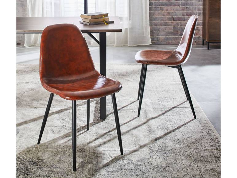 LIVARNO home Stuhl »San Diego«, braunes Kunstleder, 2 Stück 50% Rabatt für begrenzte Zeit