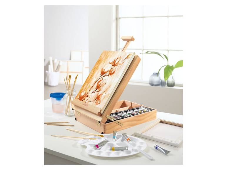 crelando® Koffer-Tischstaffelei, 52-teilig Tägliche Deals