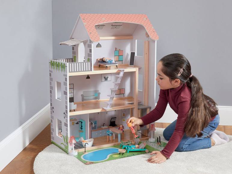 Playtive Puppenhaus aus Holz Riesige Rabatte