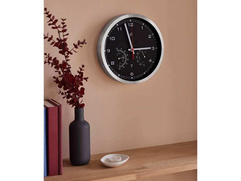 AURIOL® Funkwanduhr, mit Thermometer und Hygrometer Versandkostenfrei