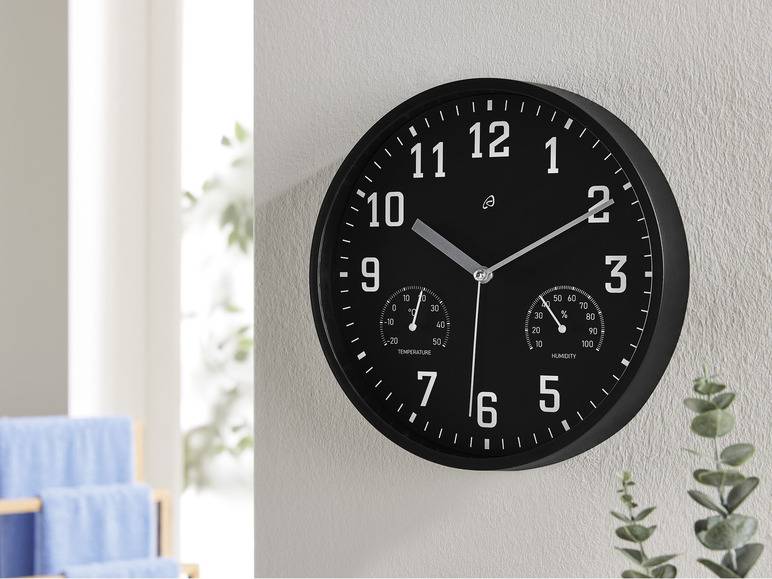 AURIOL® Wanduhr mit Thermo- und Hygrometer, Ø 25 cm Lagerräumung