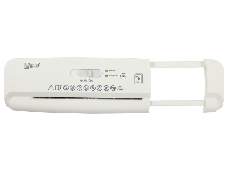 UNITED OFFICE® Aktenvernichter-Papierkorbaufsatz, 6 Blatt A4, mit ausziehbarem Teleskoparm Neuheiten
