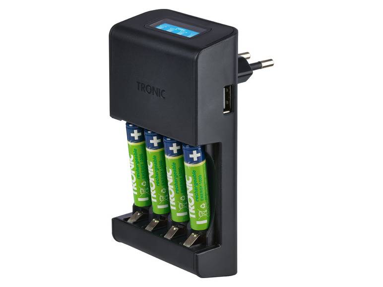 TRONIC® Akku Ladegerät mit LCD Ladeanzeige Saisonale Angebote
