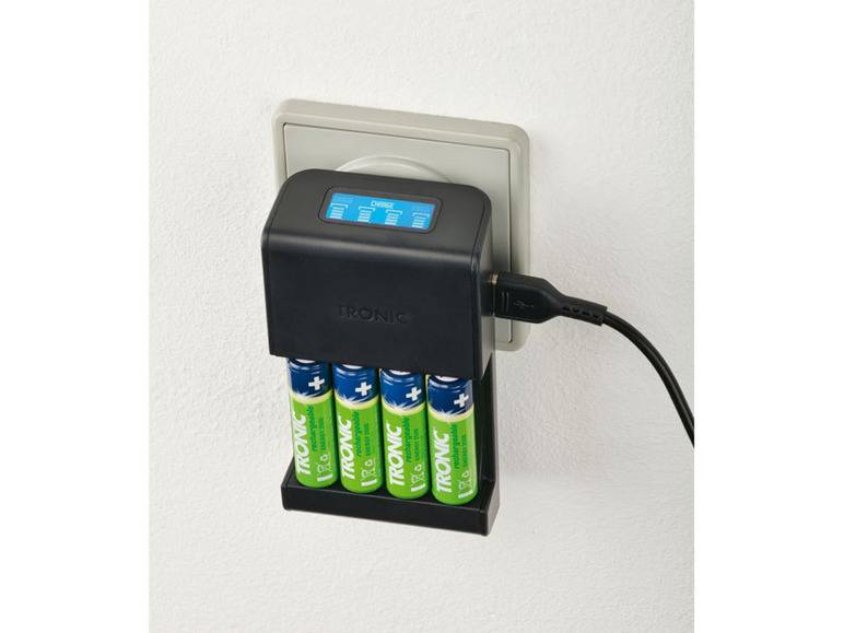 TRONIC® Akku Ladegerät mit LCD Ladeanzeige Saisonale Angebote