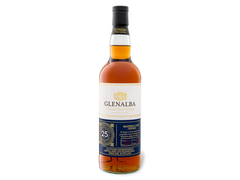 Glenalba Blended Scotch Whisky 25 Jahre Madeira Cask Finish mit Geschenkbox 41,4% Vol Saisonschlussverkauf