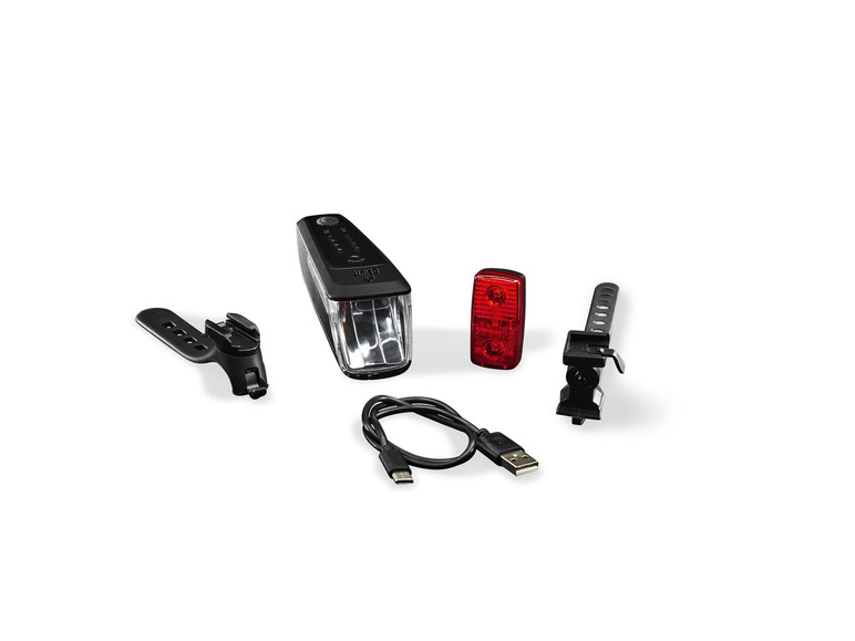 CRIVIT LED-Fahrradleuchten-Set mit Notbremsfunktion Fabrikladen