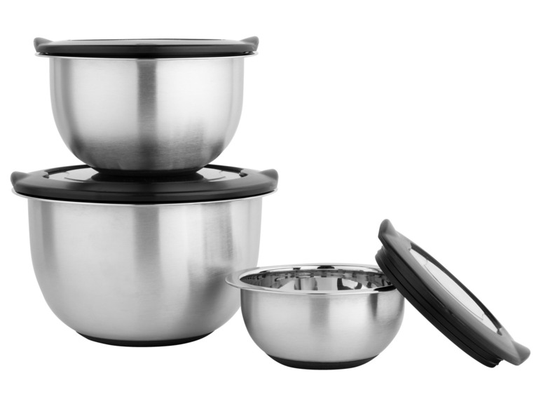 LIVARNO home Edelstahl-Rührschüssel-Set, 5- / 3-teilig Begrenzte Freigabe