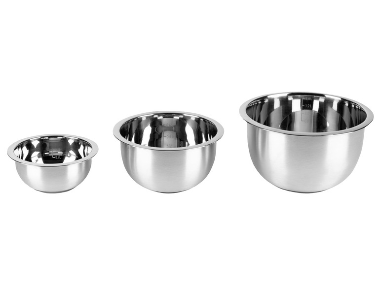 LIVARNO home Edelstahl-Rührschüssel-Set, 5- / 3-teilig Begrenzte Freigabe