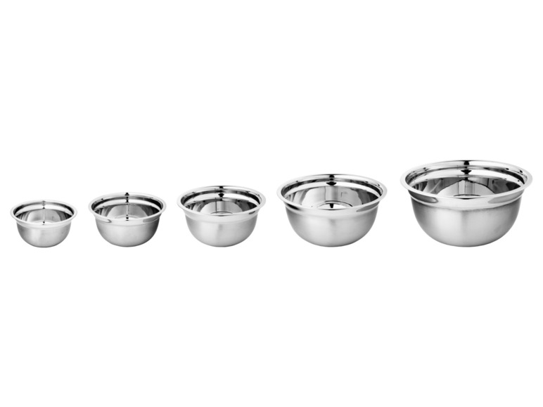 LIVARNO home Edelstahl-Rührschüssel-Set, 5- / 3-teilig Begrenzte Freigabe