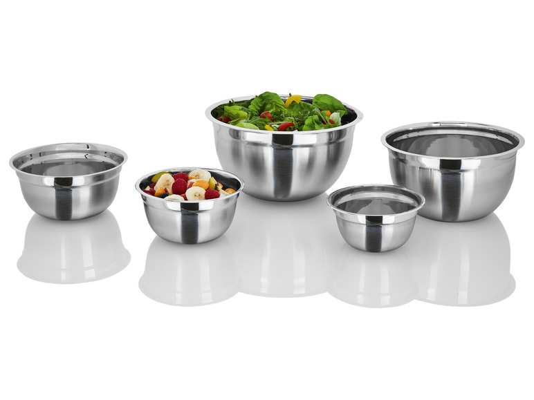 LIVARNO home Edelstahl-Rührschüssel-Set, 5- / 3-teilig Begrenzte Freigabe