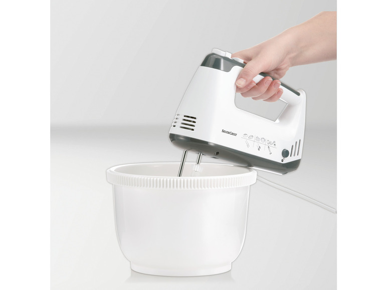 SILVERCREST® KITCHEN TOOLS Handmixer SHMS 300 C2 mit Schüssel und Spritzschutz Sonderangebot der Fabrik