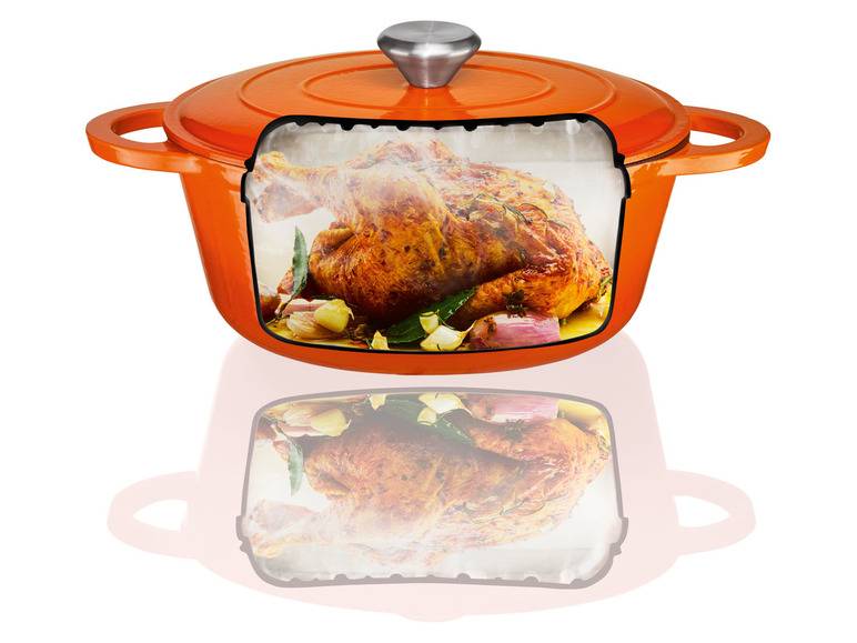 ERNESTO® Gusseisen-Bräter, oval Ø 25 cm Fabrikpreis