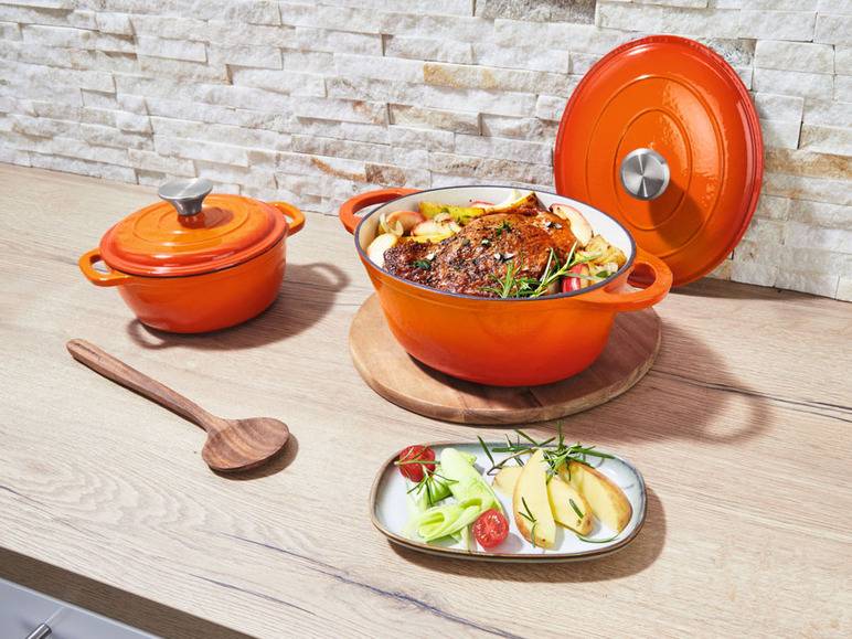 ERNESTO® Gusseisen-Bräter, oval Ø 25 cm Fabrikpreis