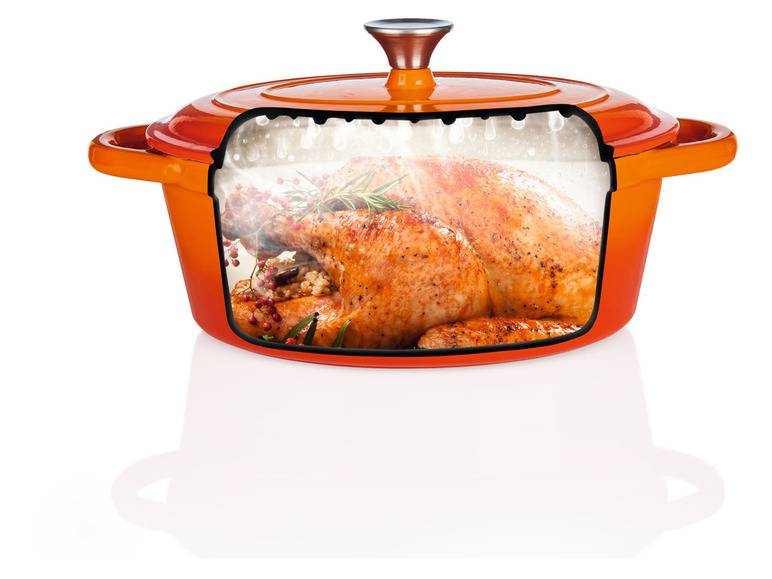 ERNESTO® Gusseisen-Bräter, Oval Ø 29 cm Valentinstagsangebot